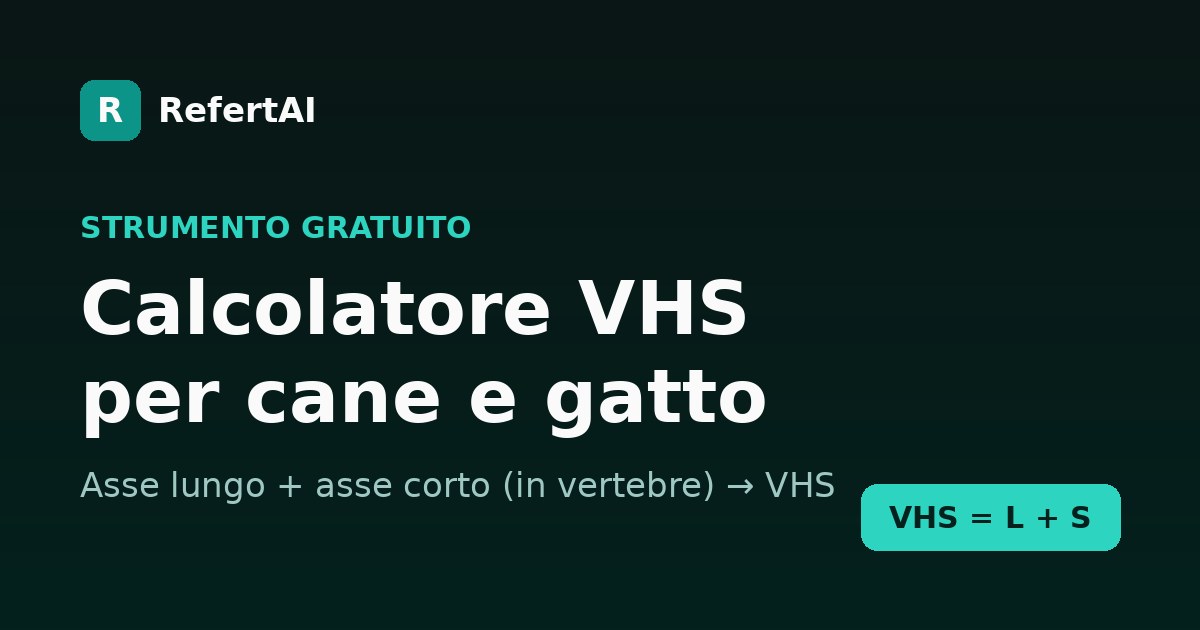 Calcolatore VHS gratuito per cane e gatto